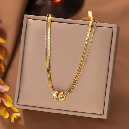 Colar Veneziana com Pingente Anel – Luxo Minimalista